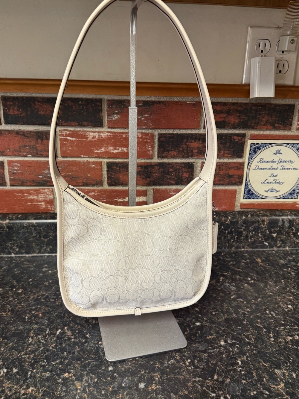 Coach Curve Zip Bag Signature Jacquard Cloud Chalk NWT CBH25 Y2K